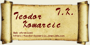 Teodor Komarčić vizit kartica